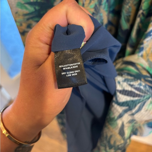 Tropical Cotton and Silk Lafayette 148 New York Maxi Dress Women's Size 14 - Picture 4 of 7